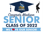 HS Banner Option 6: Grad Banner with Student Name and Sport/Activity (multiple sizes)