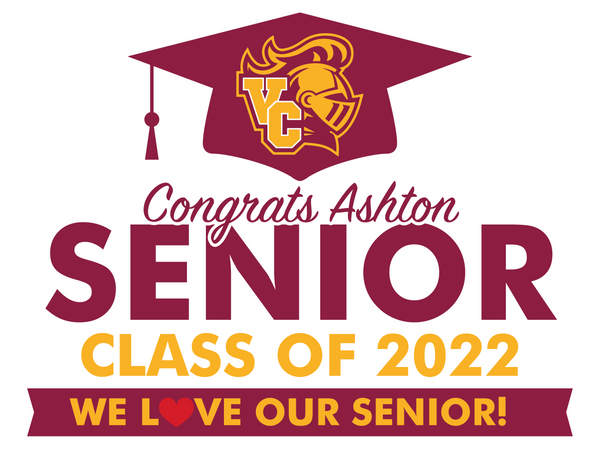 HS Banner Option 2: Grad Banner with Students Name (multiple sizes)