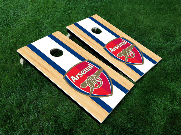 Arsenal White & Blue FC Vinyl Decal - Full Board Graphics for Cornhole Game  24" x 48" *DECALS ONLY