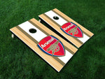 Arsenal White & Gold FC Vinyl Decal - Full Board Graphics for Cornhole Game  24" x 48" *DECALS ONLY
