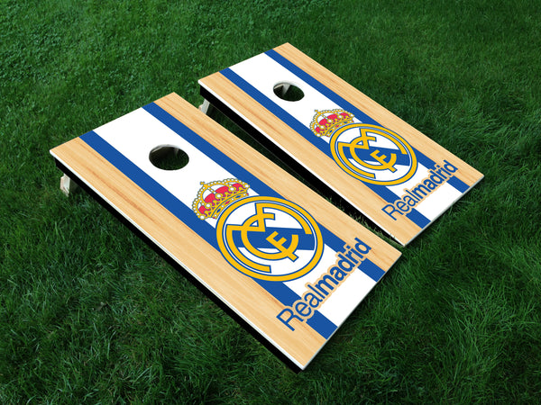 Real Madrid White & Blue Vinyl Decal - Full Board Graphics for Cornhole Game  24" x 48" *DECALS ONLY