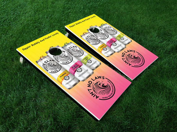 Ain't No Laws When You're Drinking Claws (Sippin Bubbly)  - Full Board Graphics for Cornhole Game  24" x 48" *DECALS ONLY