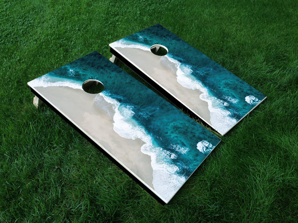 Shoreline - Full Board Graphics for Cornhole Game  24" x 48" *DECALS ONLY