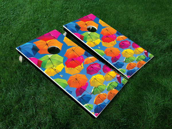 Umbrellas - Full Board Graphics for Cornhole Game  24" x 48" *DECALS ONLY