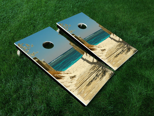 Beach Walk - Full Board Graphics for Cornhole Game  24" x 48" *DECALS ONLY