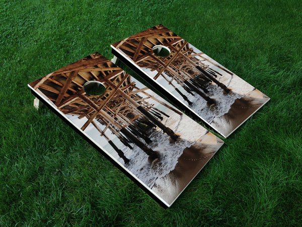 Pier - Full Board Graphics for Cornhole Game  24" x 48" *DECALS ONLY