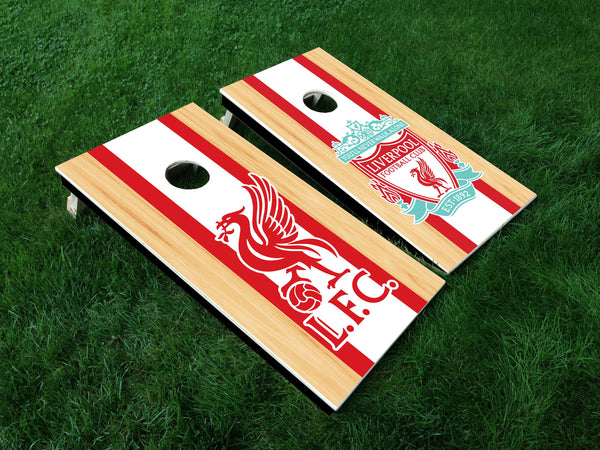 Liverpool FC White Stripe Vinyl Decal - Full Board Graphics for Cornhole Game  24" x 48" *DECALS ONLY