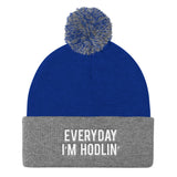 EVERYDAY I'M HODLIN' Pom Pom Knit Cap - Graphic Provisions