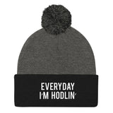 EVERYDAY I'M HODLIN' Pom Pom Knit Cap - Graphic Provisions