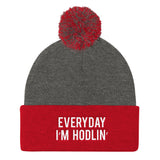 EVERYDAY I'M HODLIN' Pom Pom Knit Cap - Graphic Provisions